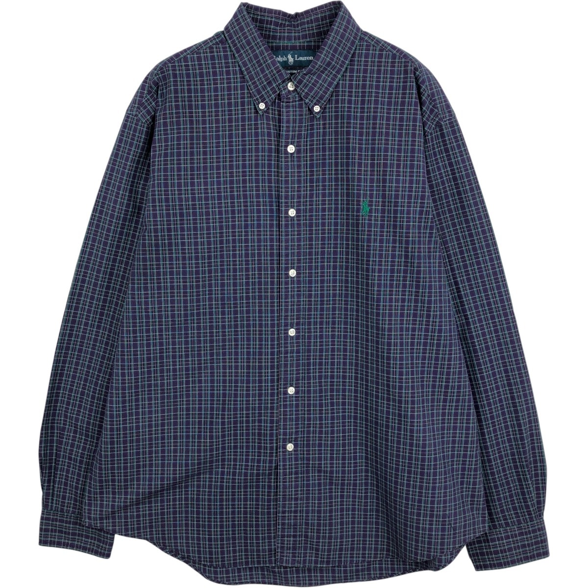 古着 ラルフローレン Ralph Lauren CUSTOM FIT 長袖 ボタンダウンチェックシャツ メンズXL相当/eaa628640