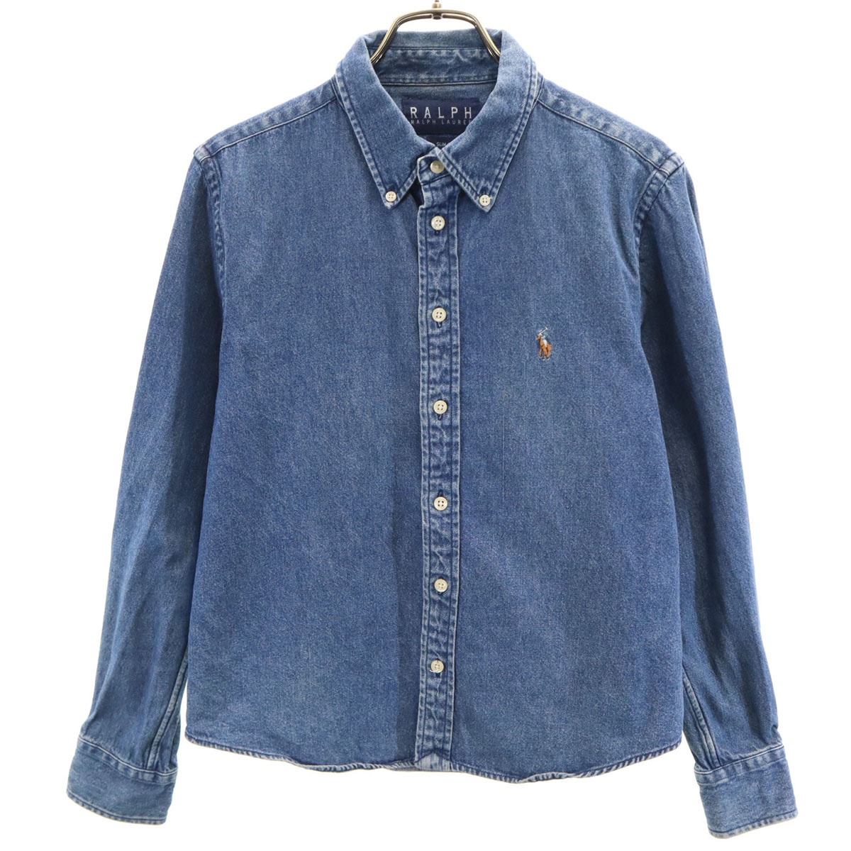 RALPH RALPH LAUREN ラルフラルフローレン 長袖 ダンガリーデニム ボタンダウンシャツ 8 ウォッシュブルー