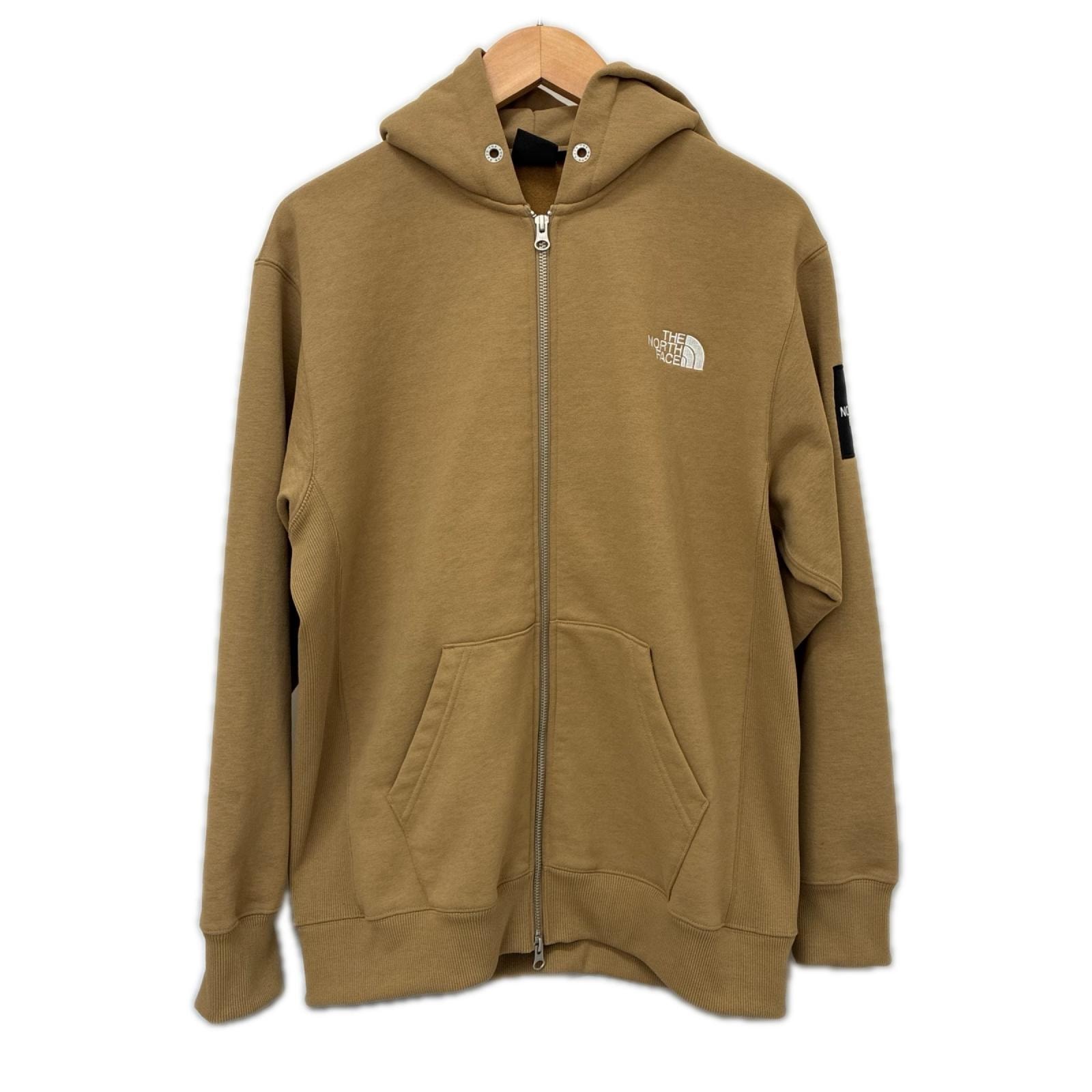 THE NORTH FACE ザノースフェイス パーカー スウエアロゴフーディ スクエアロゴフルジップ スウェット SIZE M NT62349 ベージュ