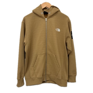 THE NORTH FACE ザノースフェイス パーカー スウエアロゴフーディ スクエアロゴフルジップ スウェット SIZE M NT62349 ベージュ
