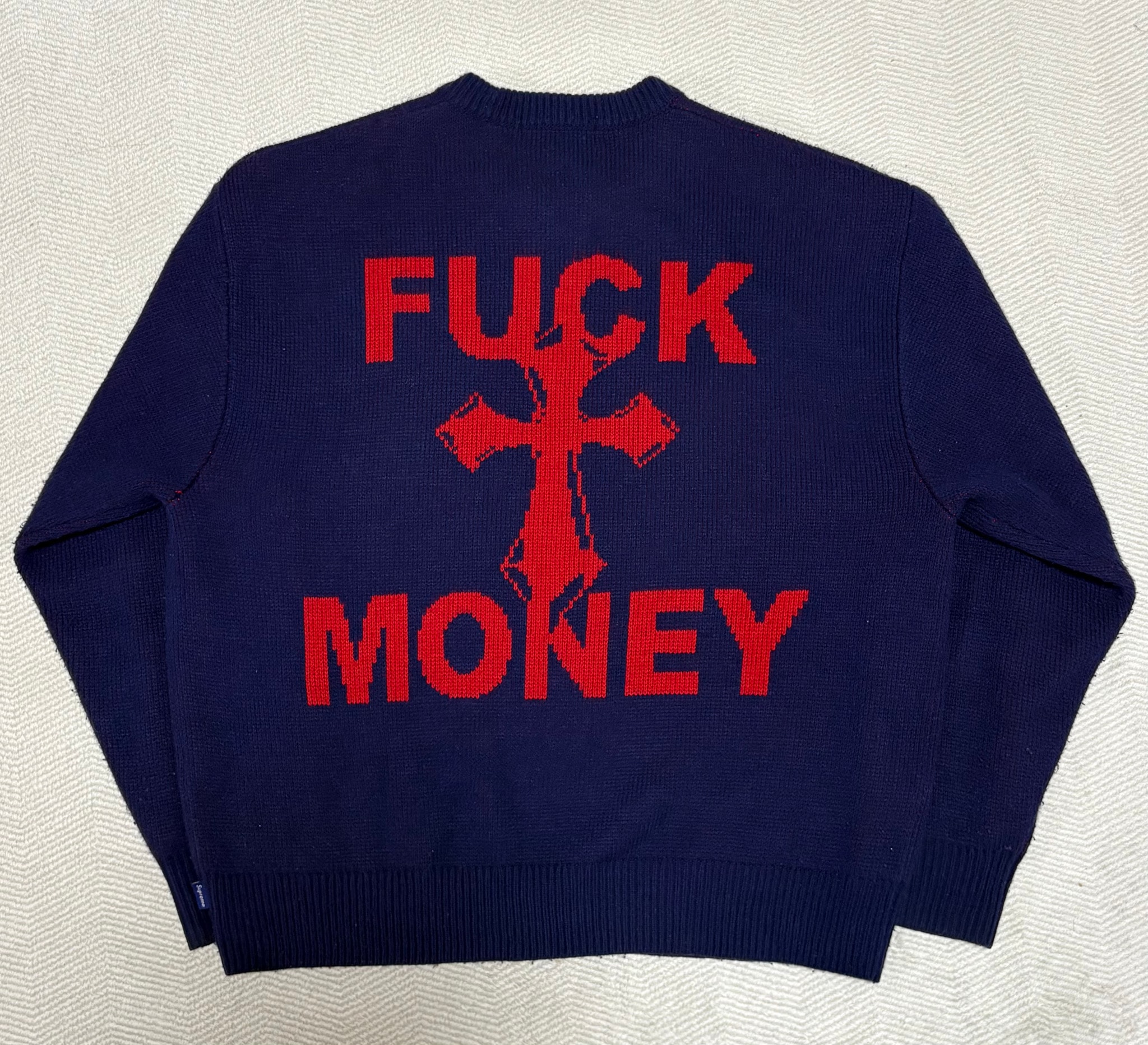 Supreme Fuck Money Sweater "Navy"