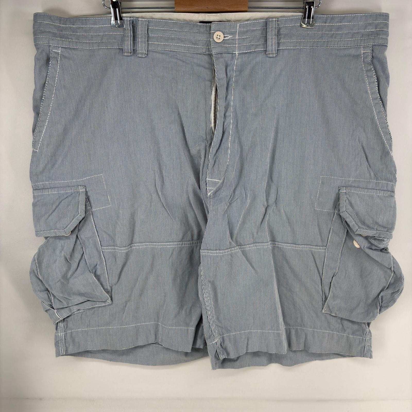 古着 ポロ・ラルフローレン POLO RALPH LAUREN ショートパンツ カーゴ ジップ ショーツ ハーフパンツ w48  ブルー系 ストライプ メンズ