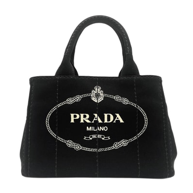 PRADA プラダ カナパ 2WAY トートバッグ
ショルダーストラップ付 RFID 1BG439 キャンバス ブラック レディース
【中古】
