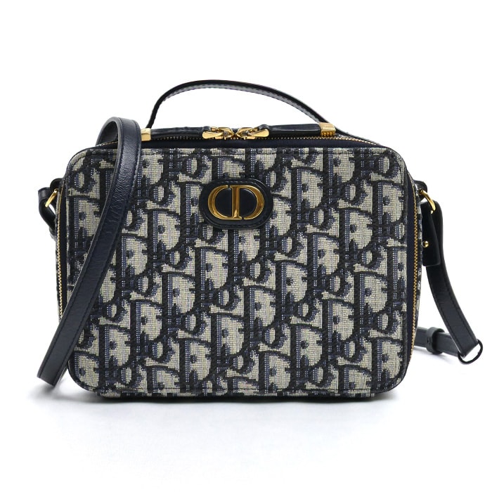 Dior ディオール トロッター オブリーク 30 モンテーニュ 2Wayショルダーバッグ ベージュ×ネイビー S2141UTZQ_M928 レディース【中古】【美品】
