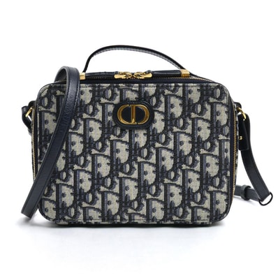 Dior ディオール トロッター オブリーク 30 モンテーニュ 2Wayショルダーバッグ ベージュ×ネイビー S2141UTZQ_M928 レディース【中古】【美品】