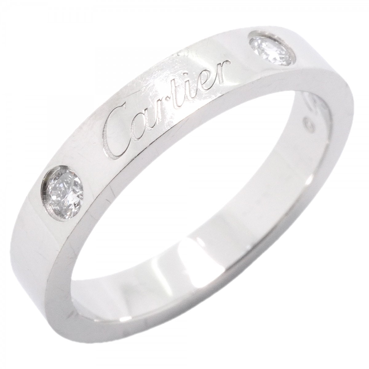 【6jgb0573】カルティエ リング Cドゥ 2PD Pt950 プラチナ ダイヤモンド #47【中古】レディース