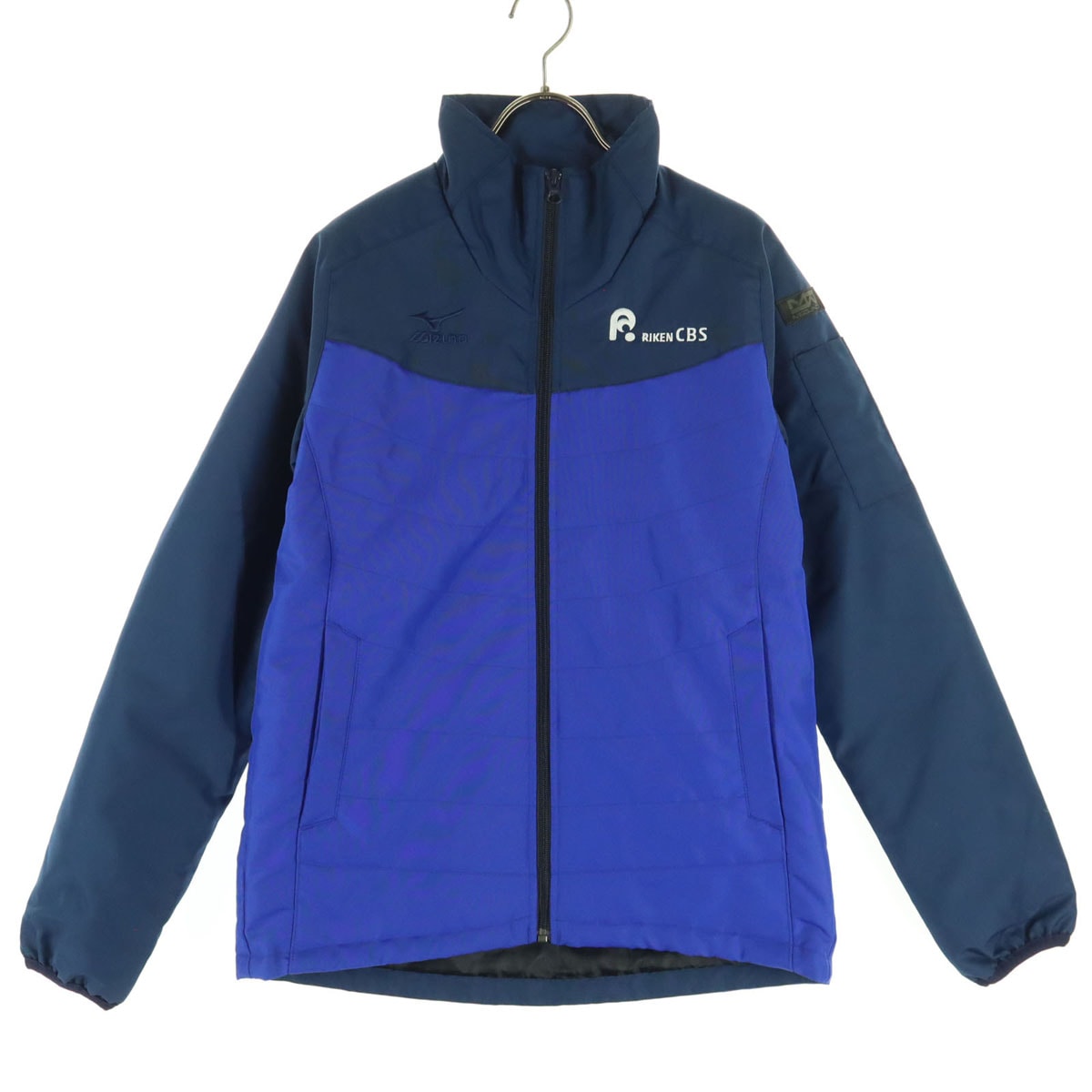 美品 Mizuno ミズノ ワンポイントロゴ 長袖 ジップジャケット S ブルー