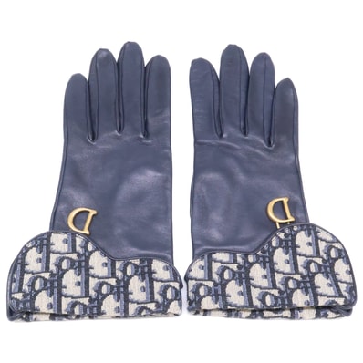 ディオール 95GLO751G501 SADDLE GLOVE ディオールオブリーク ジャカード/ラムスキン サドル 7.5