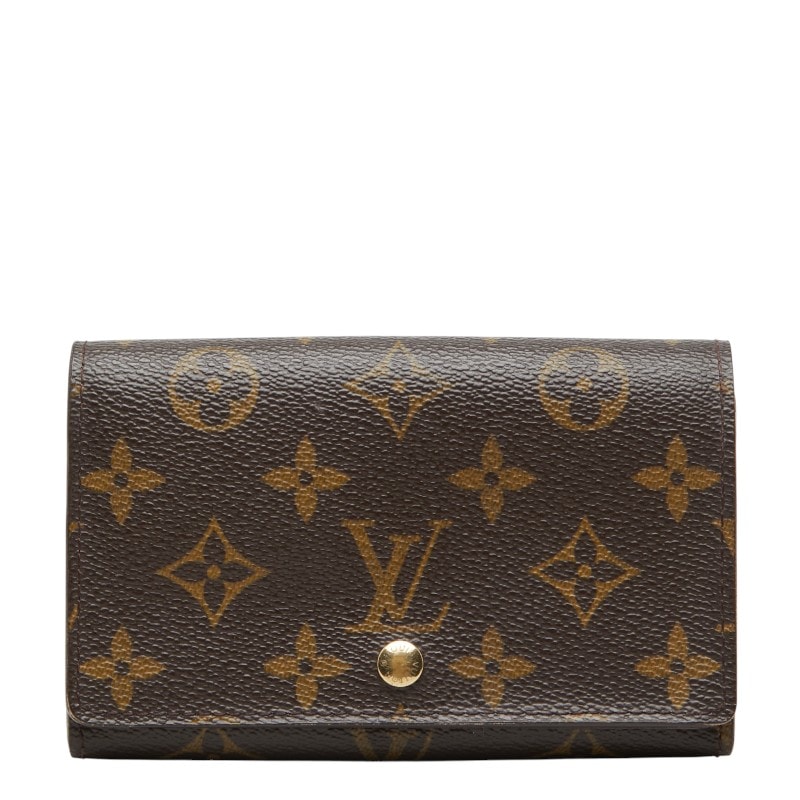 ルイ ヴィトン モノグラム ポルトモネ ビエ トレゾール 長財布 M61730 ブラウン PVC レザー レディース LOUIS VUITTON 【中古】