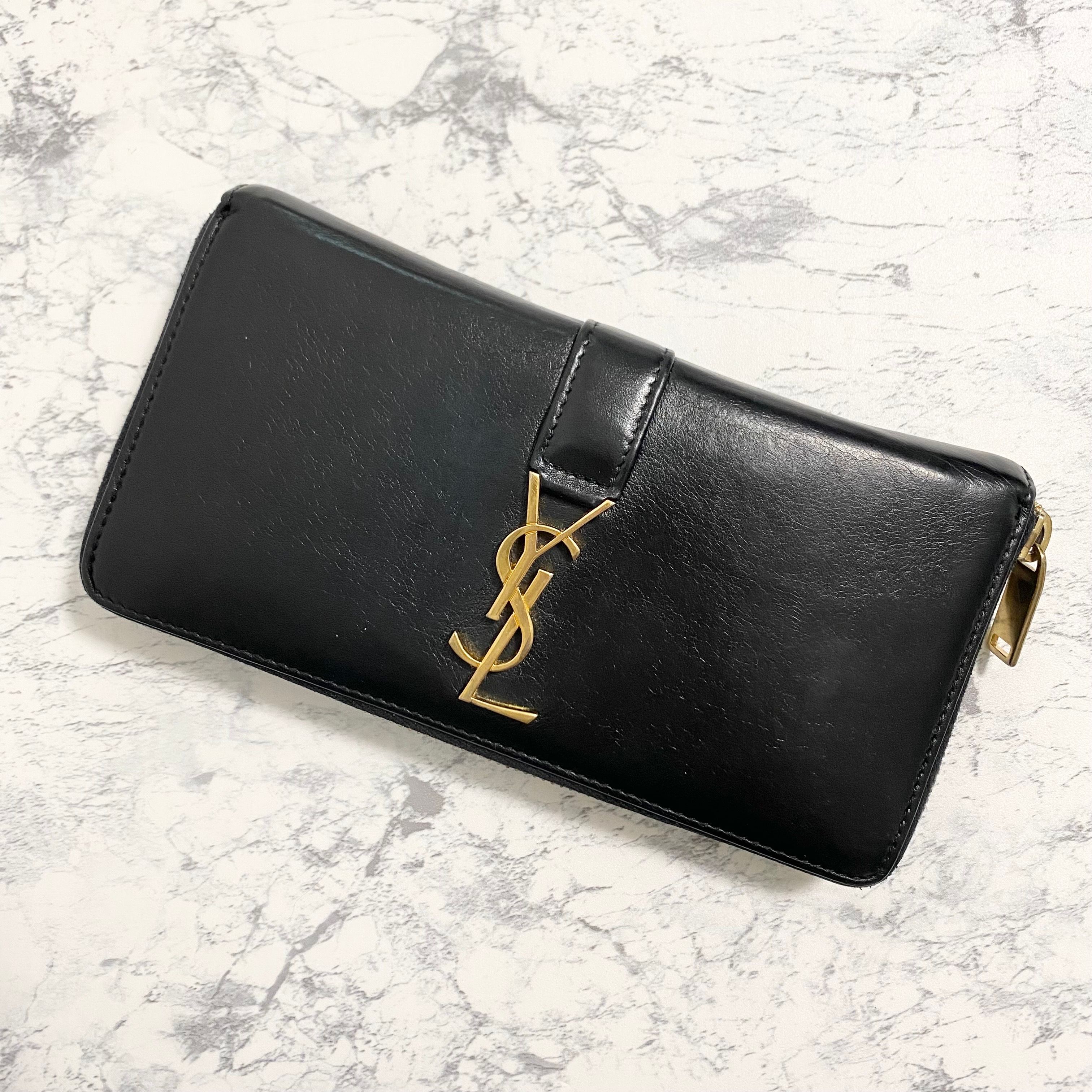 イヴサンローラン SAINT LAURENT カサンドラ 長財布 ブラック