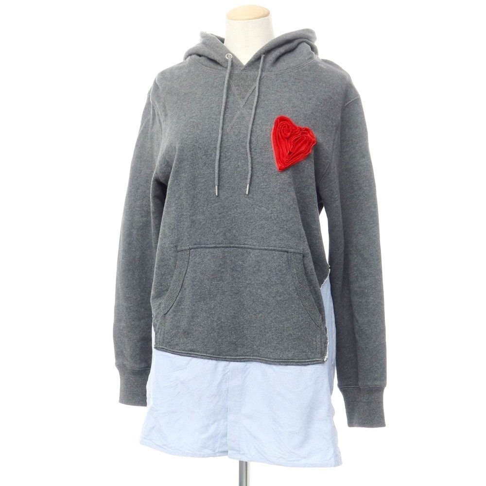 【中古】ラ モフィール La Mofiel レイヤード スウェットパーカー グレーxライトブルー【サイズM】【レディース】