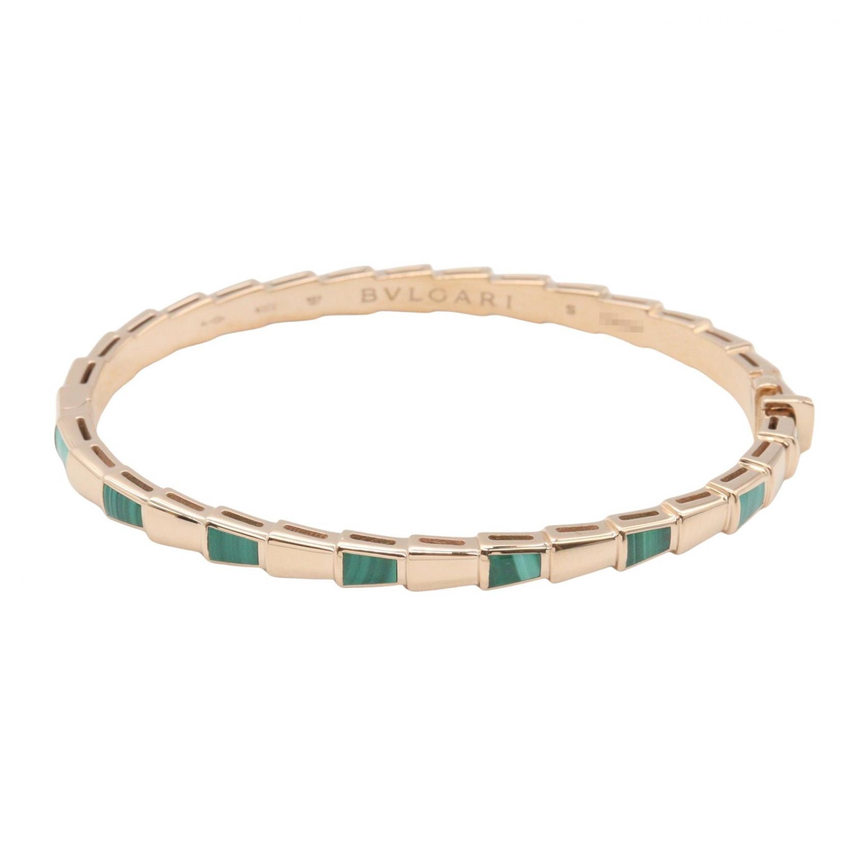 ブルガリ BVLGARI セルペンティ ヴァイパー マラカイト ブレスレット ブレスレット アクセサリー K18PG(ピンクゴールド) マラカイト レディース ゴールド系 / グリーン系 BR858709 【中古】