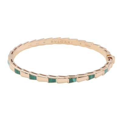 ブルガリ BVLGARI セルペンティ ヴァイパー マラカイト ブレスレット ブレスレット アクセサリー K18PG(ピンクゴールド) マラカイト レディース ゴールド系 / グリーン系 BR858709 【中古】