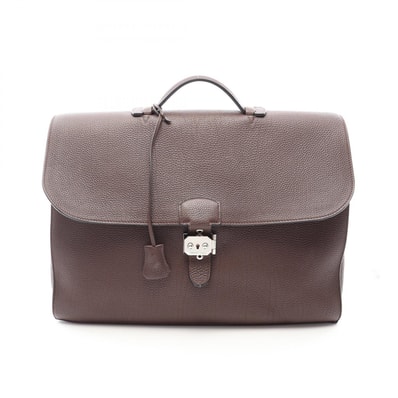 エルメス HERMES サックアデペッシュ41 ビジネスバッグ バッグ レザー トゴ トゴ ショコラ □P刻印(2012年製造) メンズ ブラウン系 【中古】