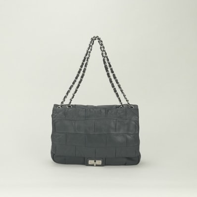 シャネル CHANEL 2.55ライン 2.55 ライン バッグ ショルダーバッグ カーフスキン グレー glay シルバー金具 チェーンバッグ