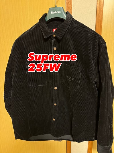 Supreme Wide Wale Corduroy Snap Shirt "Black"