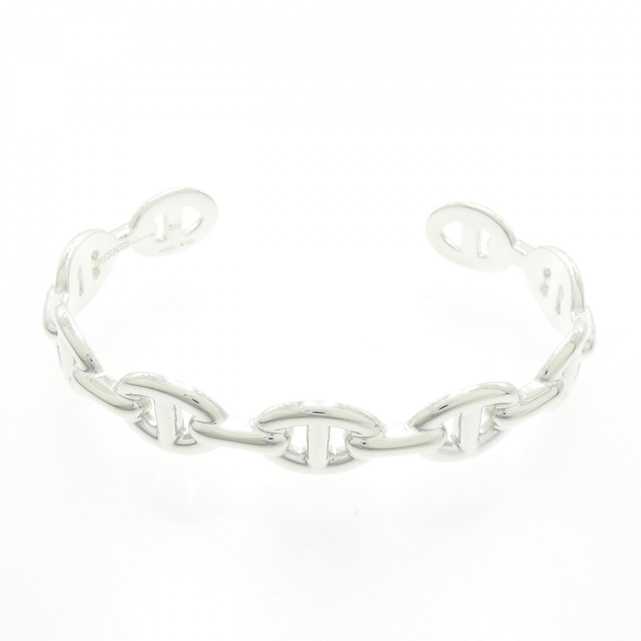 Hermes Chaine D'ancre Enchainee Bracelet Bangle "Silver"