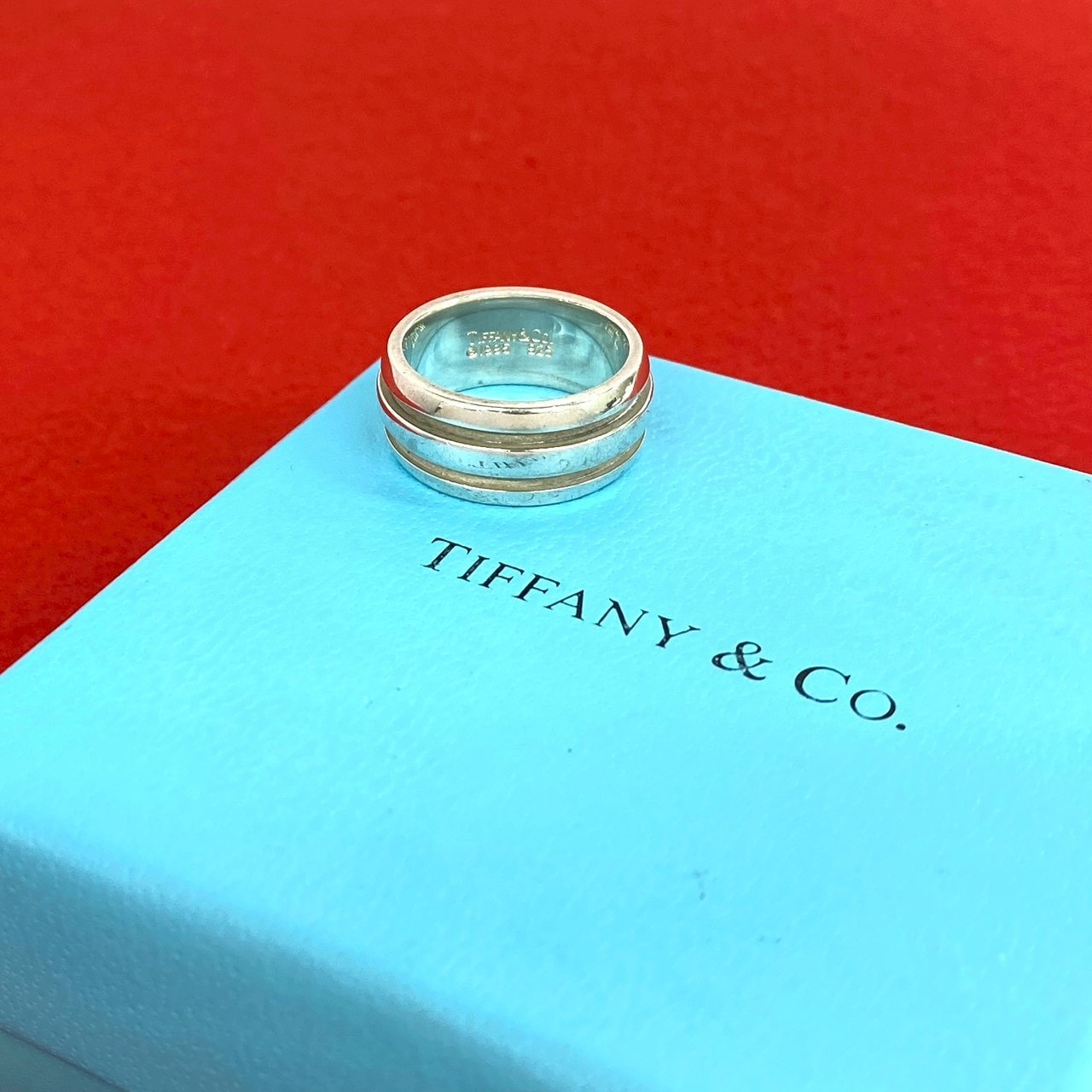TIFFANY&Co. ティファニー グルーブド ダブルライン リング シルバー925 リング・指輪 15号 シルバー
 61210