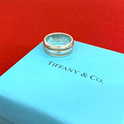 TIFFANY&Co. ティファニー グルーブド ダブルライン リング シルバー925 リング・指輪 15号 シルバー
61210