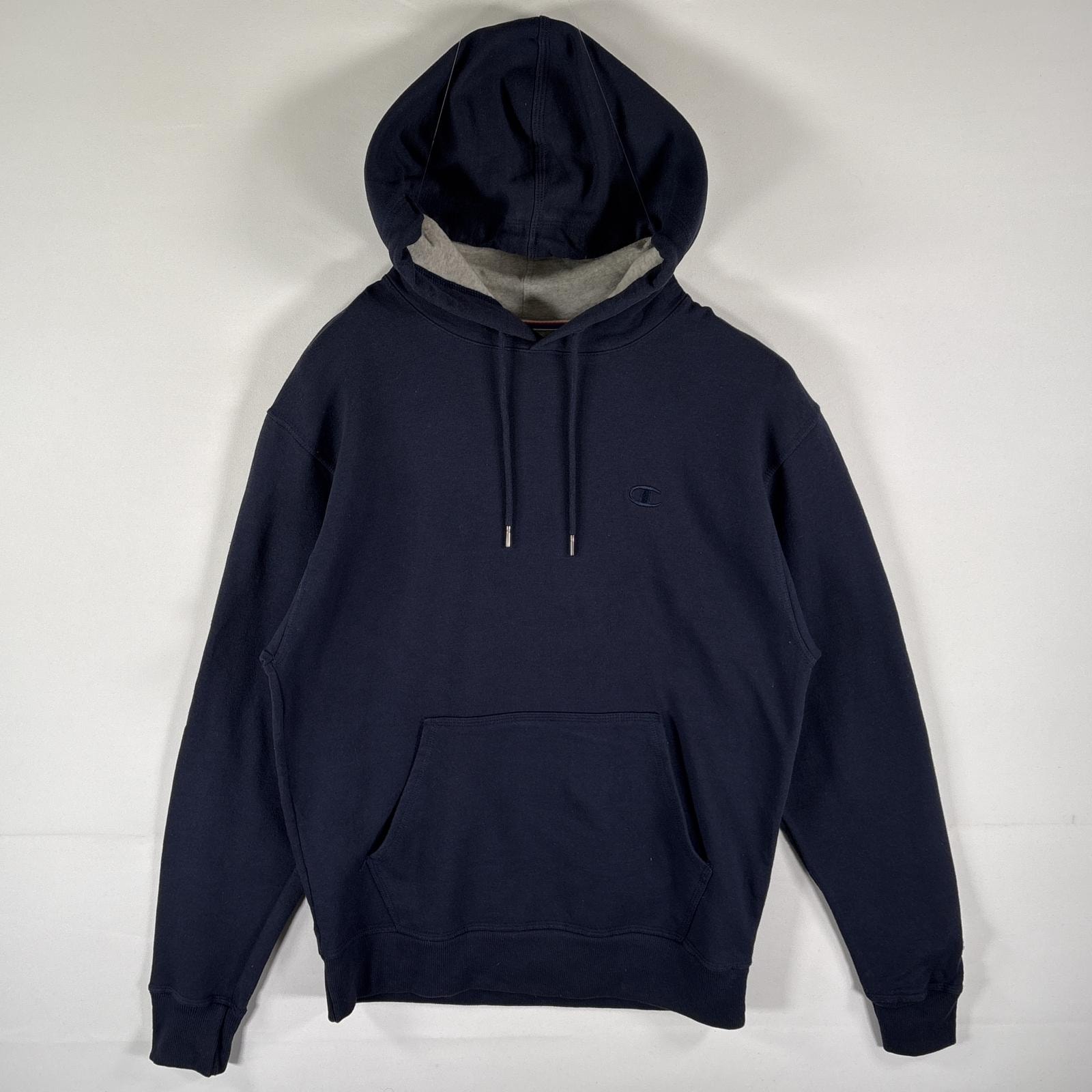 古着 チャンピオン Champion パーカー スウェット ワンポイントロゴ刺繍 プルオーバー フーディ M  ダークネイビー メンズ