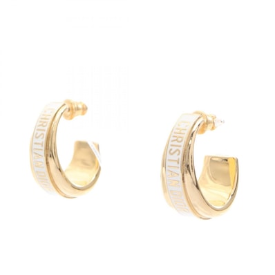 ディオール Dior Dior Code フープピアス ピアス ジュエリー GP(ゴールドメッキ) レディース ゴールド系 / ホワイト系 【中古】