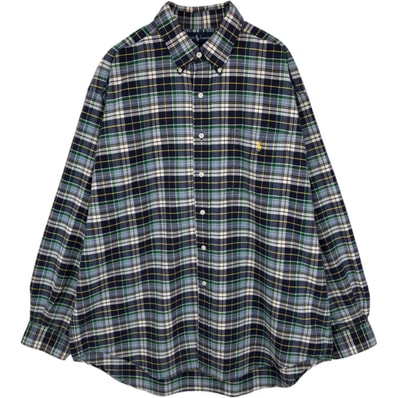 古着 ラルフローレン Ralph Lauren BIG SHIRT 長袖 ボタンダウンチェックシャツ メンズL相当/eaa678109