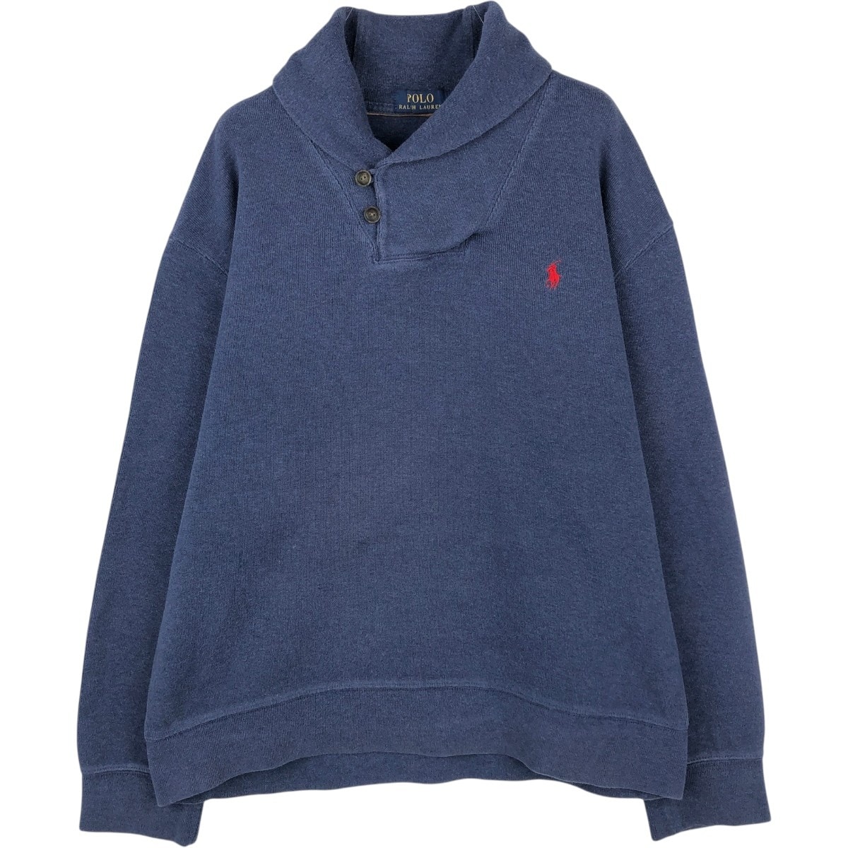 古着 ラルフローレン Ralph Lauren POLO RALPH LAUREN ショールカラー ワンポイントロゴスウェットシャツ トレーナー メンズXL相当/eaa670610