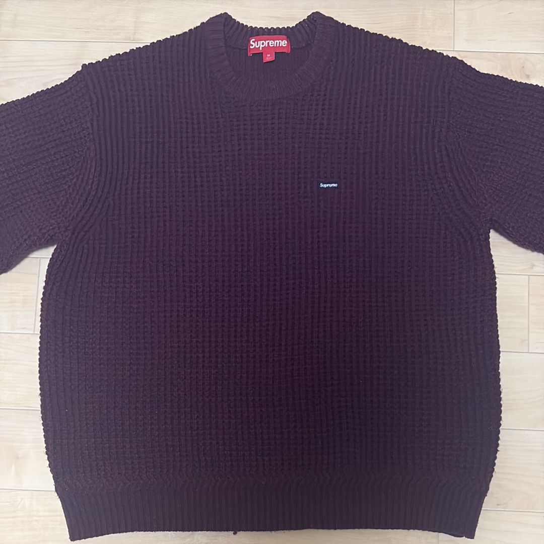 Supreme Waffle Small Box Sweater "Burgundy Melange"