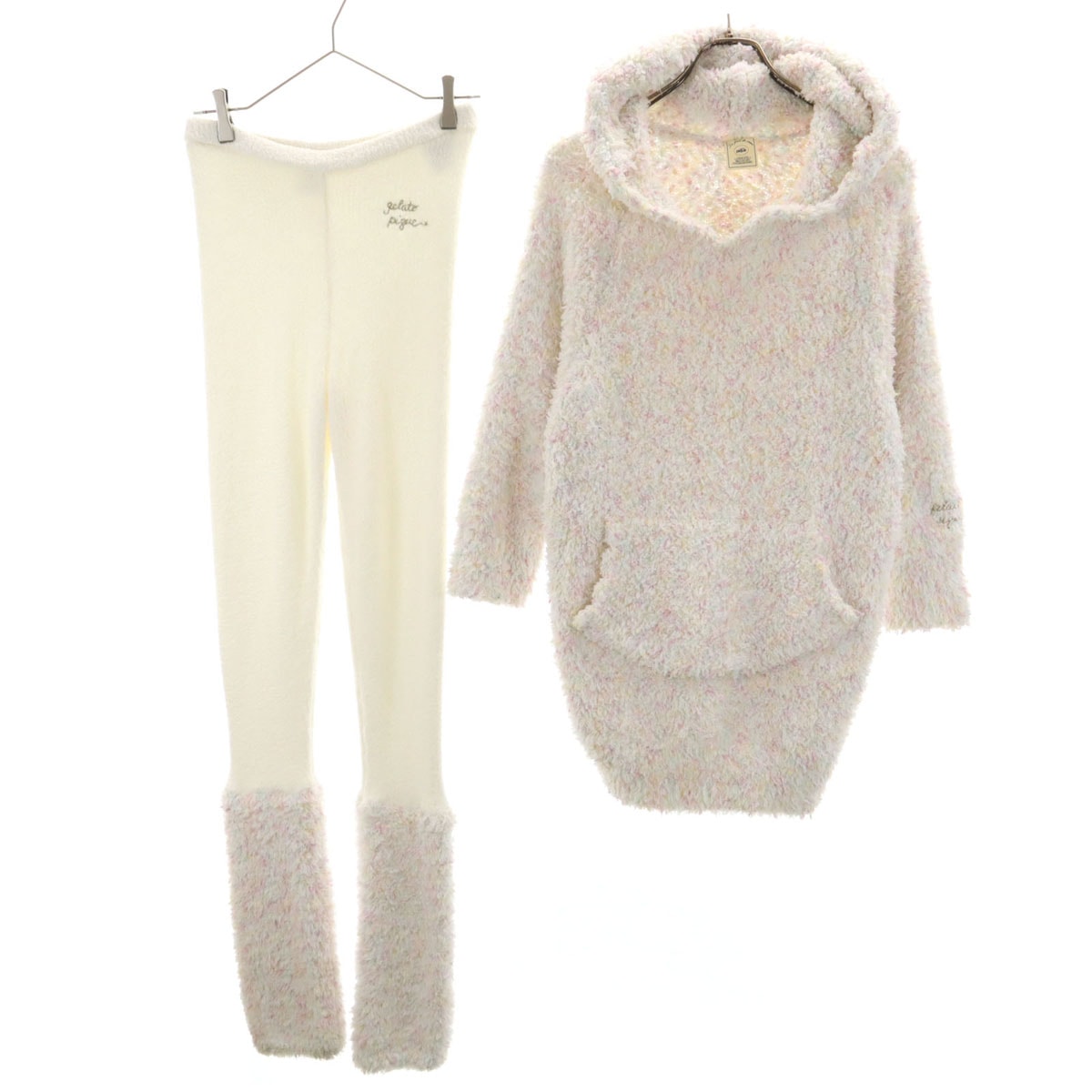 gelato pique ジェラートピケ 長袖 ルームウェア 上下セットアップ F ホワイト