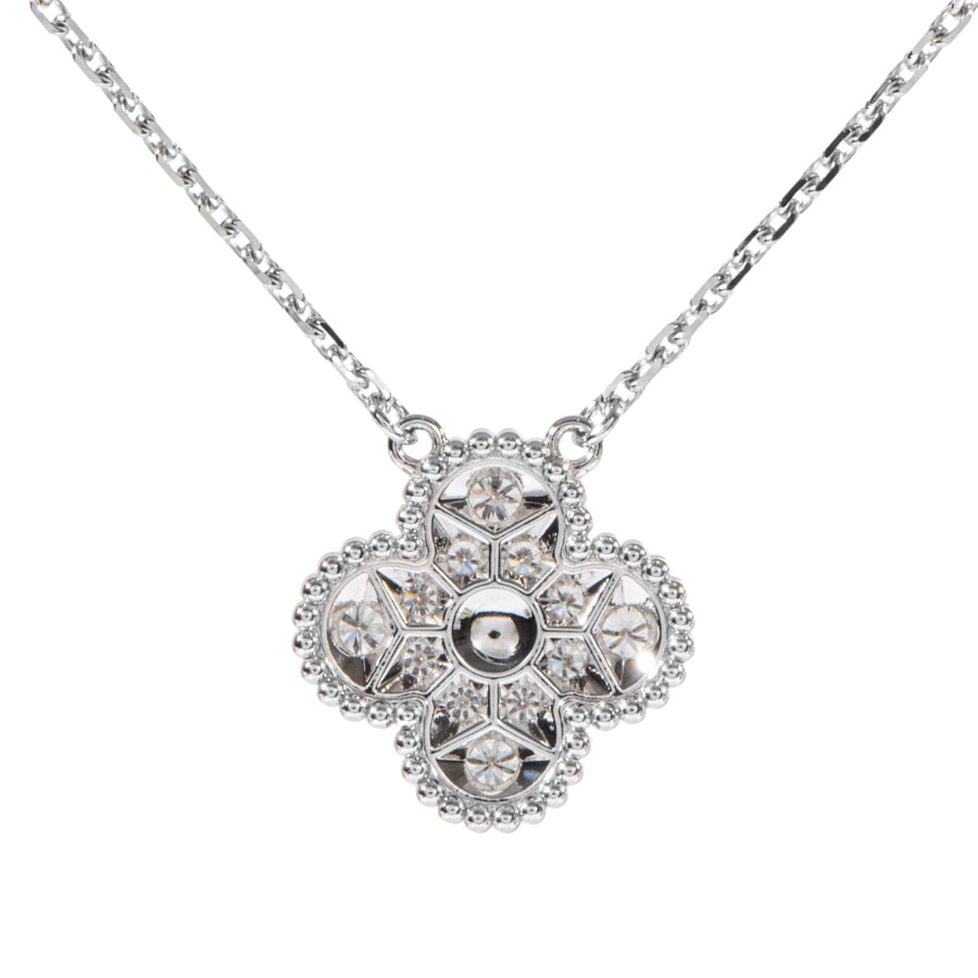 Van Cleef & Arpels ヴァンクリーフ&アーペル ヴィンテージ アルハンブラ ペンダント VCARA46100 ネックレス K18WG ダイヤモンド シルバー【中古】