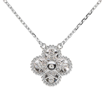 Van Cleef & Arpels ヴァンクリーフ&アーペル ヴィンテージ アルハンブラ ペンダント VCARA46100 ネックレス K18WG ダイヤモンド シルバー【中古】