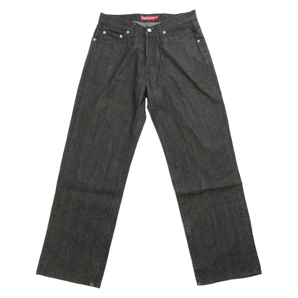 Supreme シュプリーム 90s00s USA製 初期 紙タグ 5ポケット ヘリンボーン パンツ グレー系 32【中古】