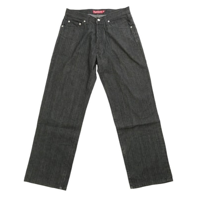 Supreme シュプリーム 90s00s USA製 初期 紙タグ 5ポケット ヘリンボーン パンツ グレー系 32【中古】