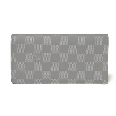 LOUIS VUITTON ルイ・ヴィトン ポルトフォイユ ブラザ 新型 ロゴ エンボス グレー 二つ折り 札入れ カードケース コインケース ダミエ アンフィニ ペールブルー 長財布 N60195