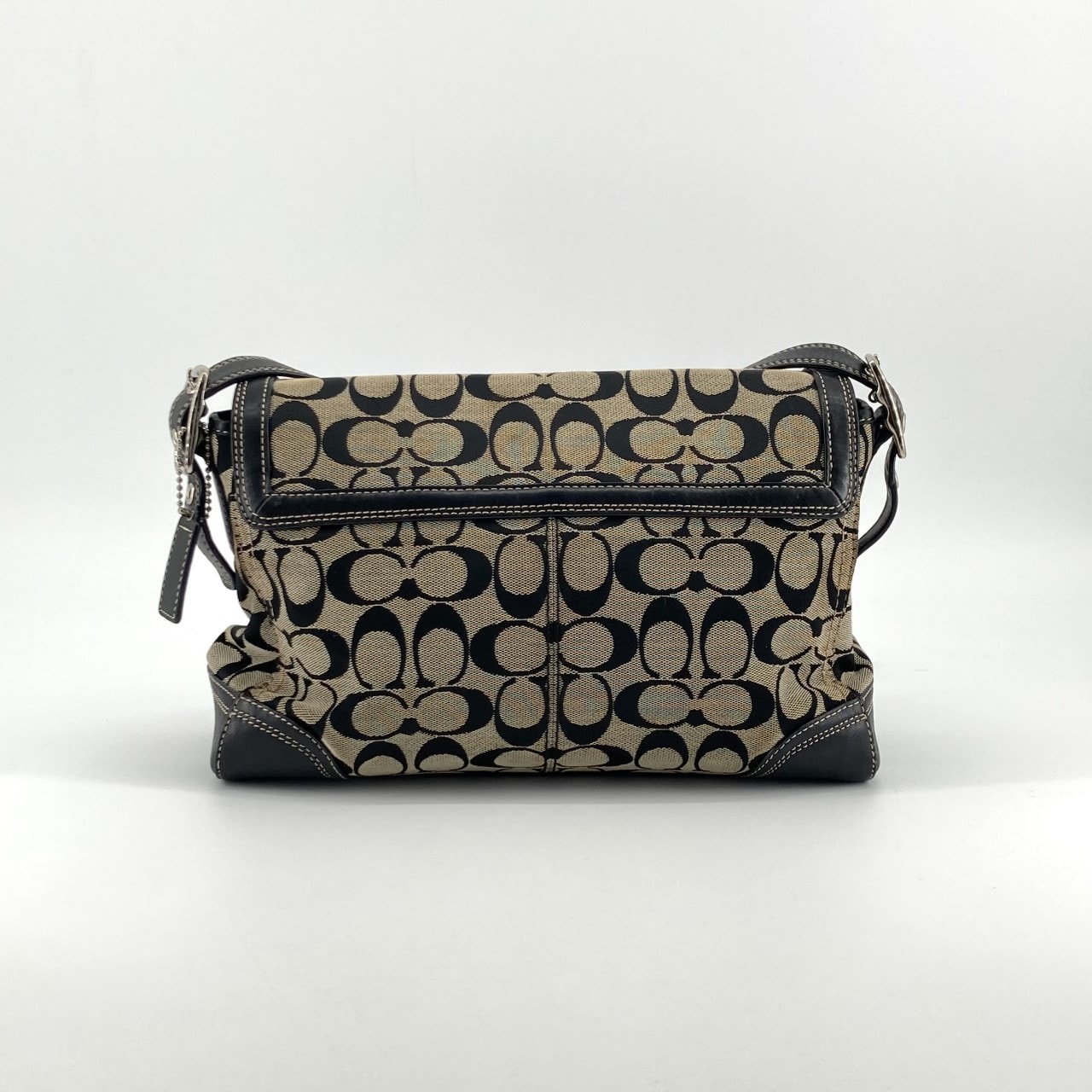 COACH(コーチ) シグネチャー ターンロック キャンバス F13972 ショルダーバッグ ベージュ