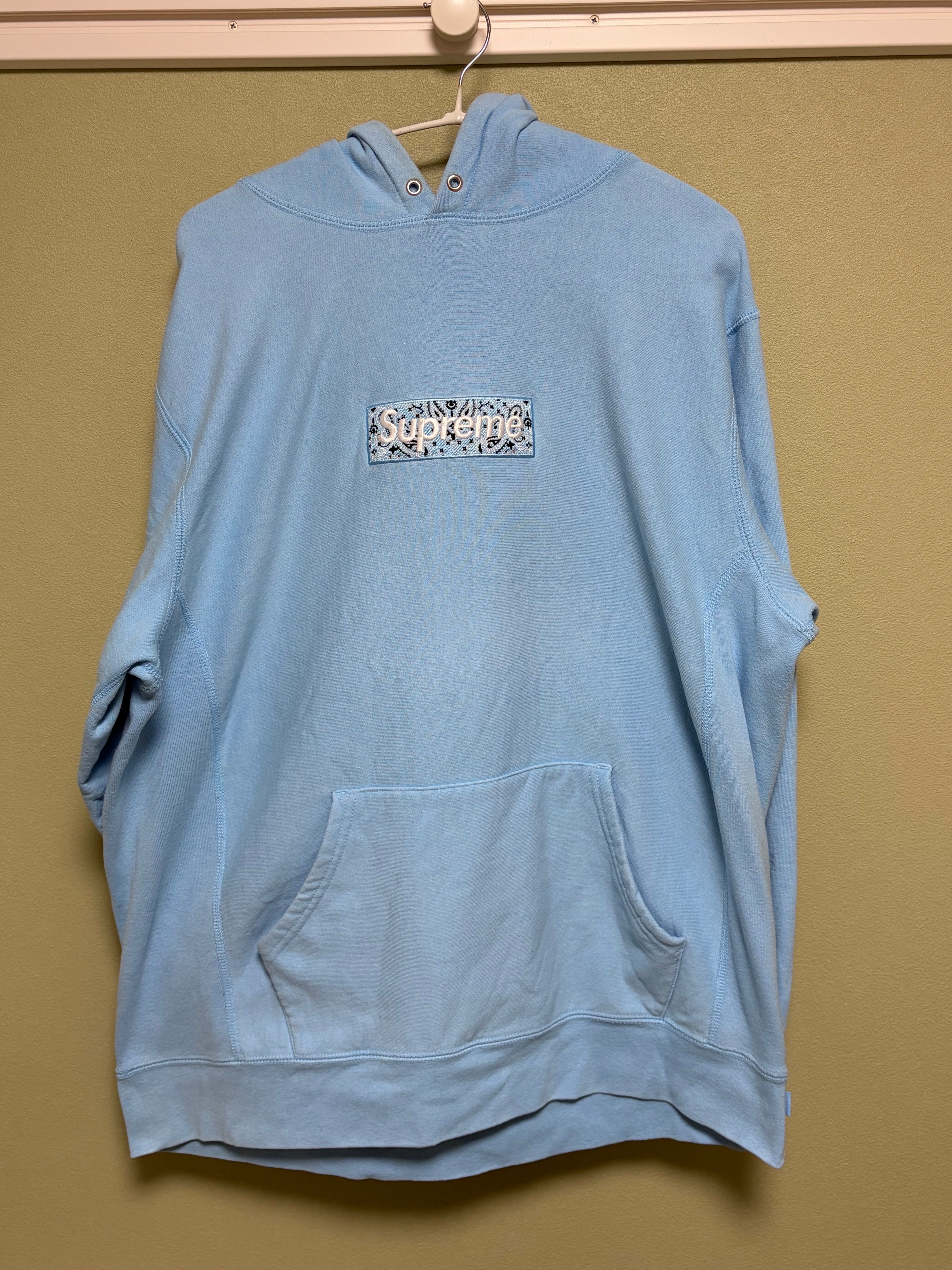 Supreme Bandana Box Logo Hooded Sweatshirt "Blue"
