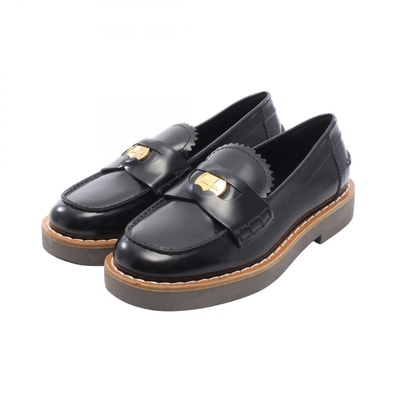 ミュウ ミュウ Miu Miu コインペニー ローファー 靴 レザー レディース ブラック系 【中古】