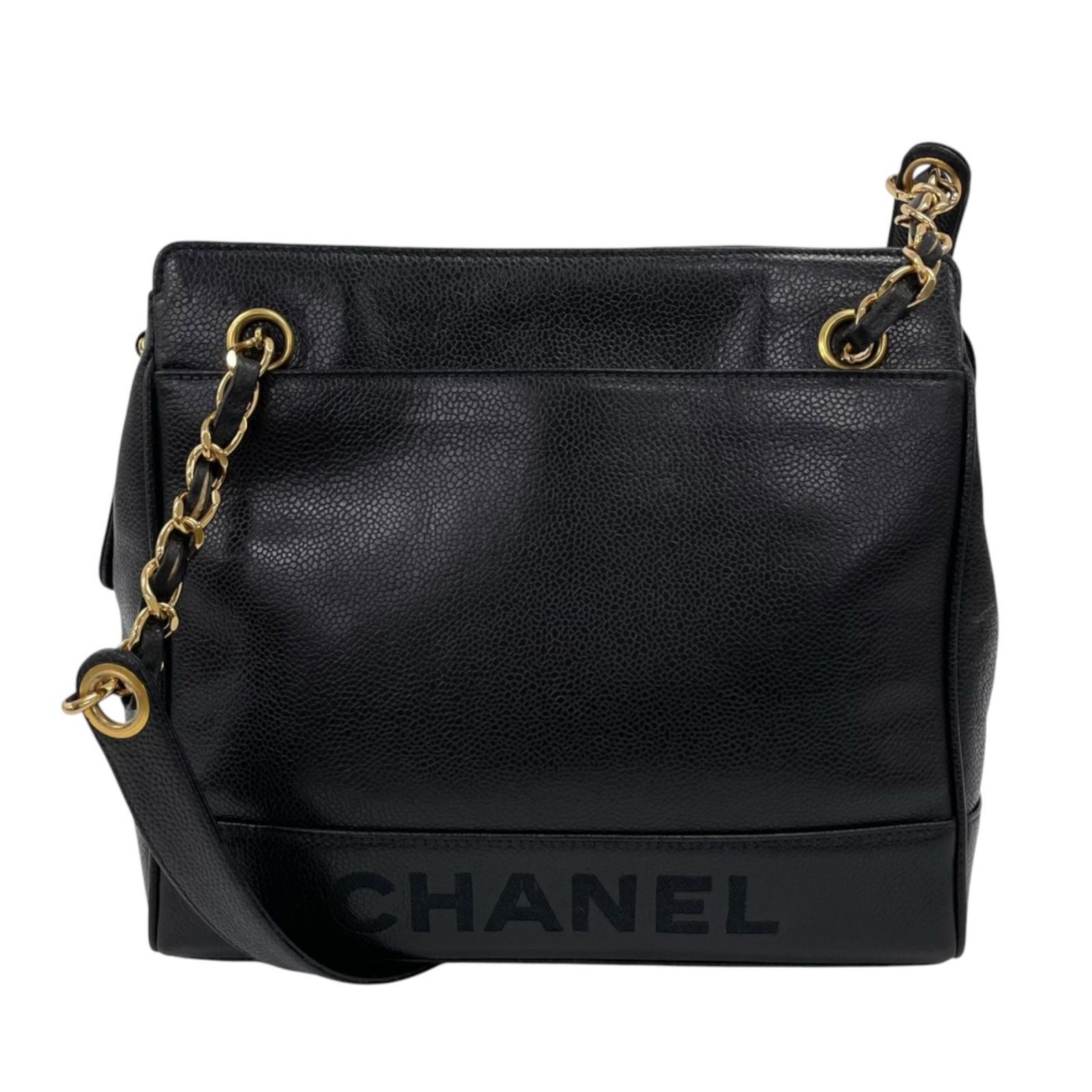 シャネル トートバッグ キャビアスキン A08044 ブラック レディース CHANEL 中古