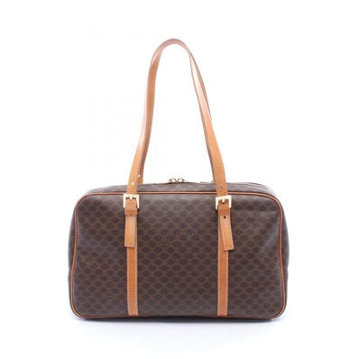 セリーヌ CELINE マカダム トートバッグ バッグ PVCコーティングキャンバス レザー レディース ブラウン系 / ベージュ系 【中古】