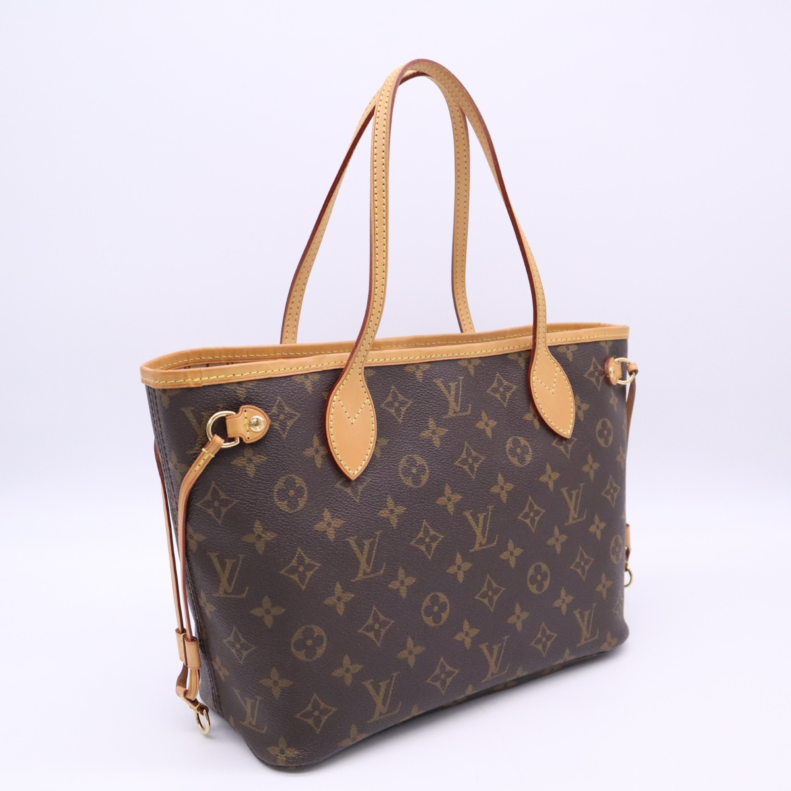 極美品 LOUIS VUITTON ルイ・ヴィトン モノグラム ネヴァーフルPM 旧型 M40155 ハンドバッグ ブラウン ベージュ コーティングキャンバス レザー レディース