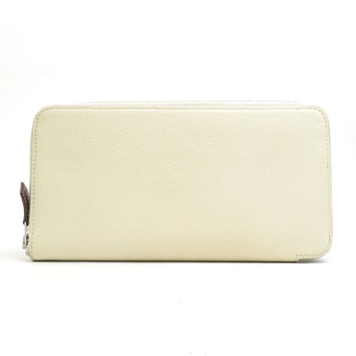 エルメス HERMES ラウンドファスナー長財布 アザップロング シルクイン ヴォーエプソン 推定ナタ ユニセックス【中古】 r10796a