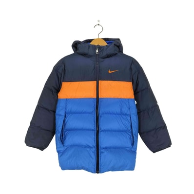 配色フーデットダウンジャケット【1141495484902】