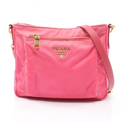プラダ PRADA ショルダーバッグ バッグ ナイロン サフィアーノレザー レディース ピンク系 【中古】