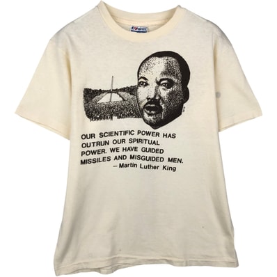 古着 80年代 ヘインズ Hanes 100% COTTON 青タグ キング牧師 偉人Tシャツ USA製 レディースM相当 ヴィンテージ/eaa640179