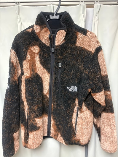 Supreme x The North Face Bleached Denim Print Fleece Jacket "Black"
