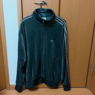 adidas Firebird Velour Track Top "Shadow Green"