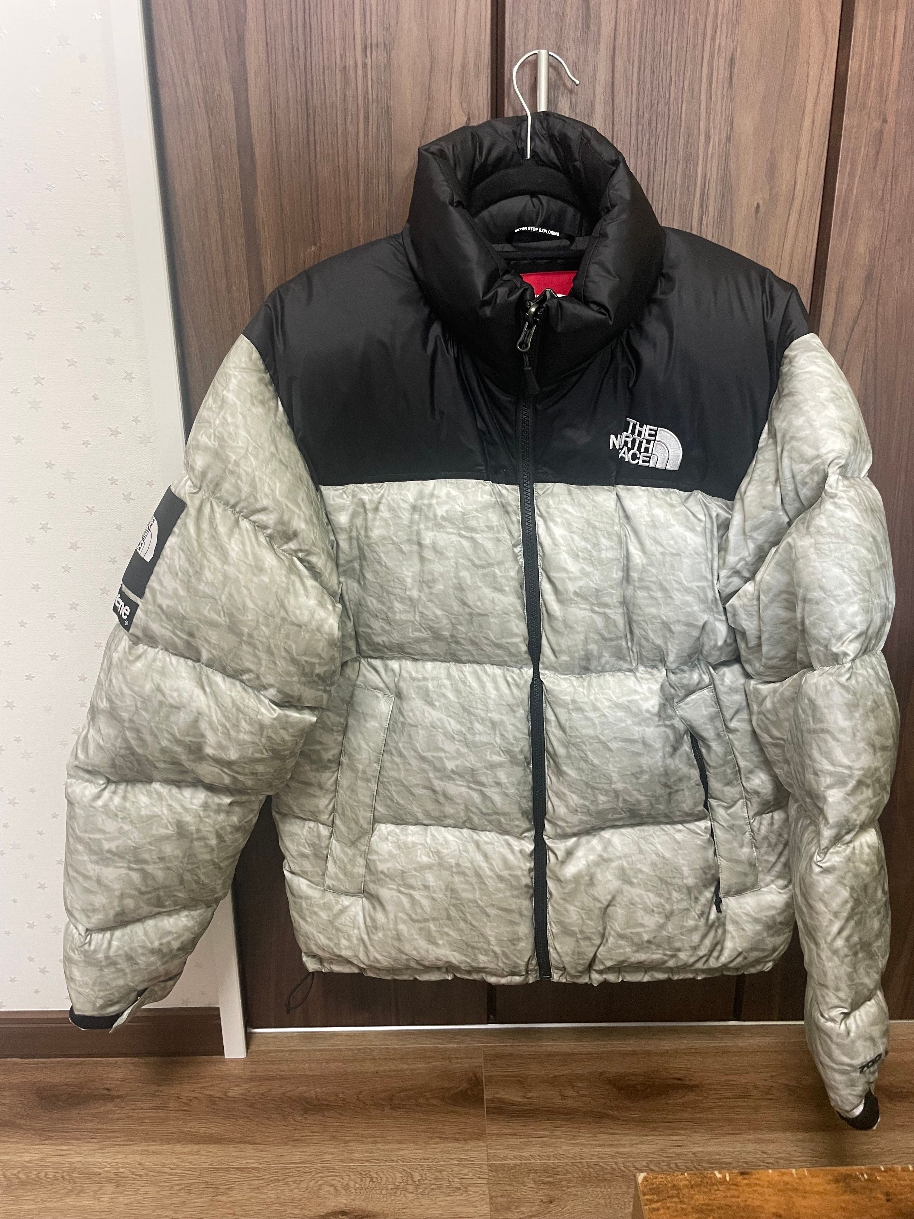 Supreme x The North Face Nuptse Jacket "White Paper Print"