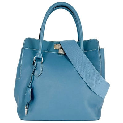 HERMES エルメス 2WAY 肩掛け 斜め掛け ツールボックス26 ハンドバッグ ショルダーバッグ □N刻印 レザー ブルー系 シルバー金具 レディース 2010年【中古品】