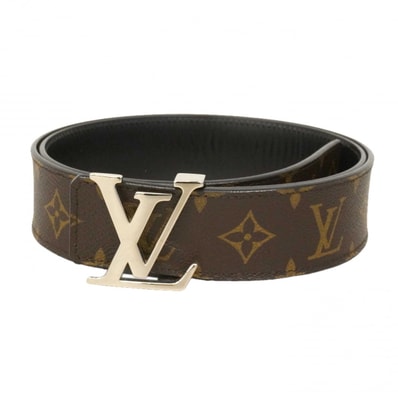 【6dc2514-k】ルイヴィトン ベルト モノグラム サンチュールLVイニシャル M9821 ブラウン【中古】メンズ