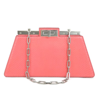 フェンディ FENDI ショルダーバッグ ピーカブー カット ミディアム パイソン ピンク レディース 8BN340-ANSI【中古】 90215g